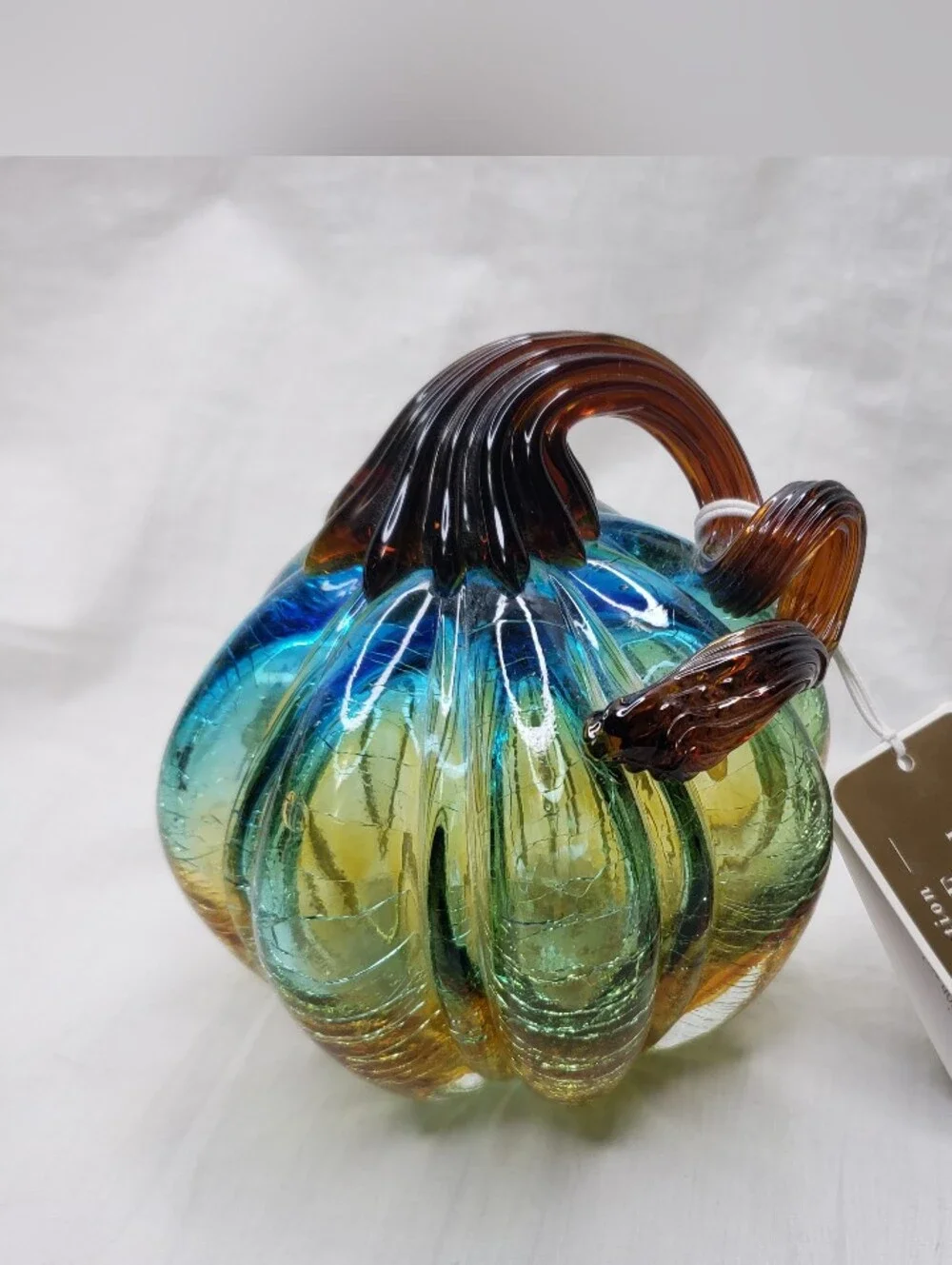 Pier 1 Verre Artisanal Blown Glass Small Pumpkin Venice